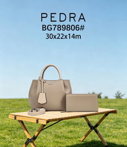 Medium structured tote / top-handle handbag soft, curved silhouette with cinched/pleated side folds