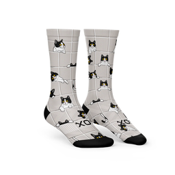 Peekaboo Paws Cats Crew Socks