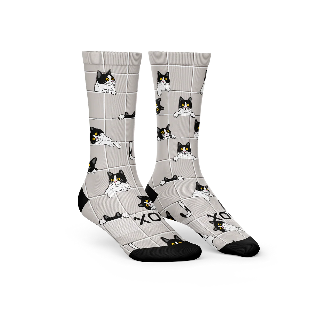 Peekaboo Paws Cats Crew Socks