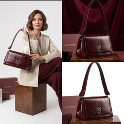 Shoulder bag / structured handbag featuring a geometric, slightly trapezoidal silhouette