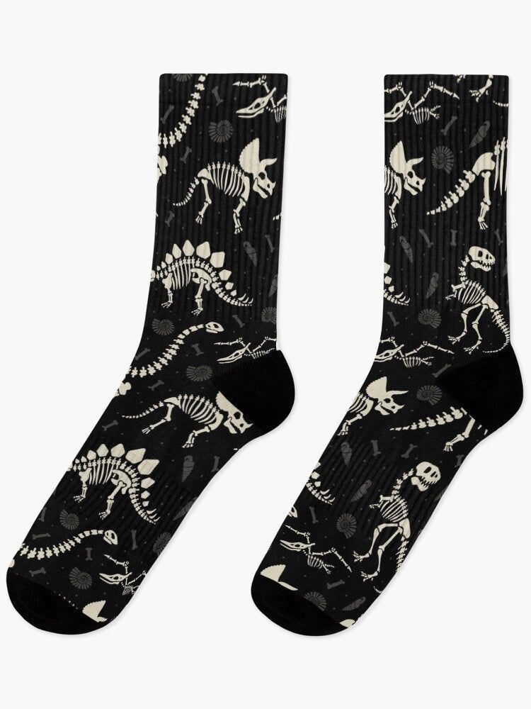 Dinosaur Fossils in Black Socks