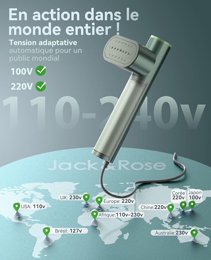 Repasser Vertical, Grand réservoir d'eau de 150 ml, 2 en 1 Steamer Chauffage rapide