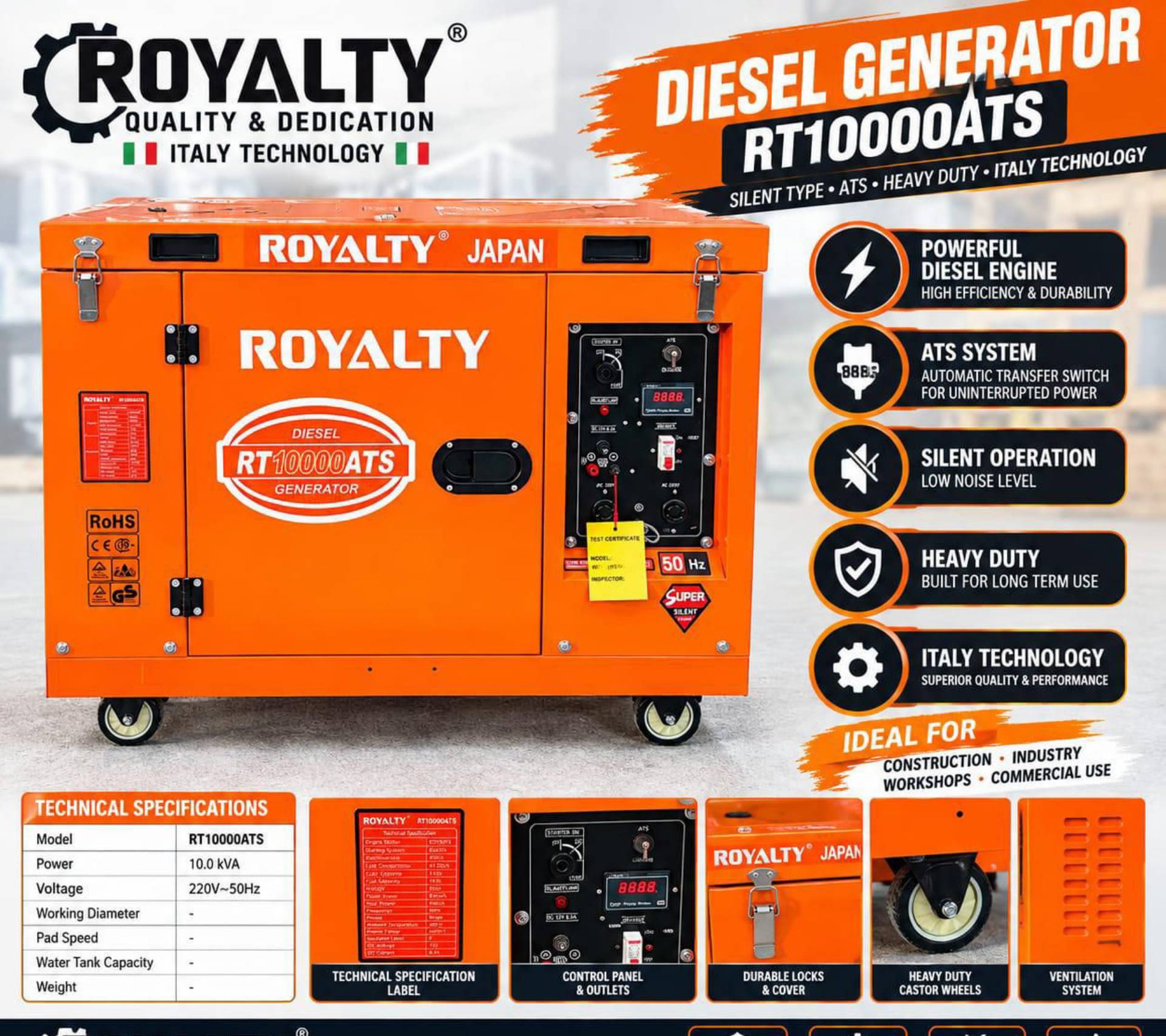 Royalty Generator 10Kw 220V