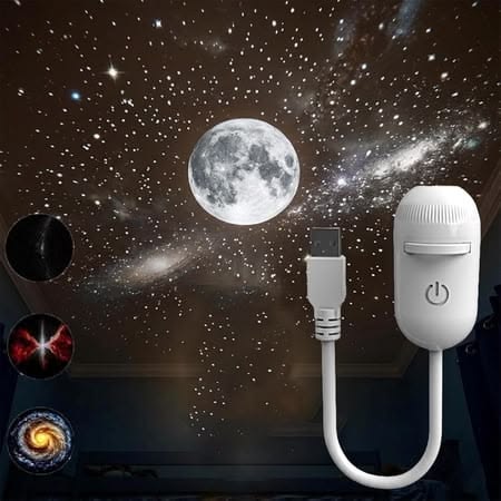 Starglow Galaxy Star Projector Lamp (360° Rotating with Remote_4