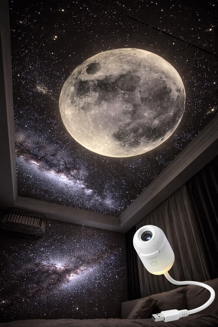 Starglow Galaxy Star Projector Lamp (360° Rotating with Remote_6