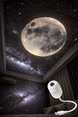 Starglow Galaxy Star Projector Lamp (360° Rotating with Remote