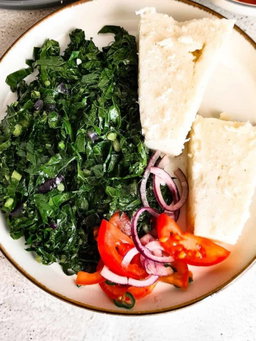 Ugali + sukuma/Cabbage