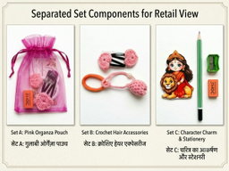 Girls’ Hair Accessories & Stationery Gift Set
