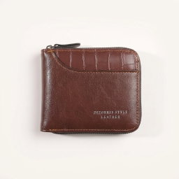 Premium Short Style Leather Men's Wallet - Zipper Coin Pocket, RFID & Multi-Card Holder