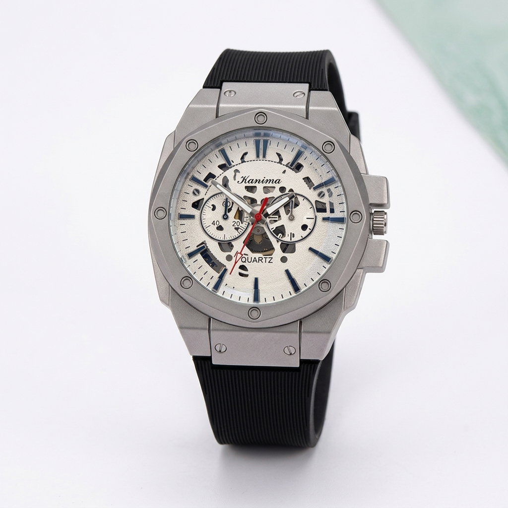 Kanima Men's Quartz Skeleton Luxury Watch._7