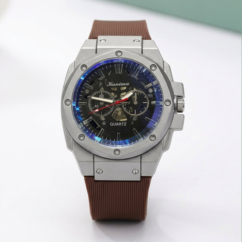 Kanima Men's Quartz Skeleton Luxury Watch._8