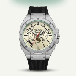 Kanima Men's Quartz Skeleton Luxury Watch.