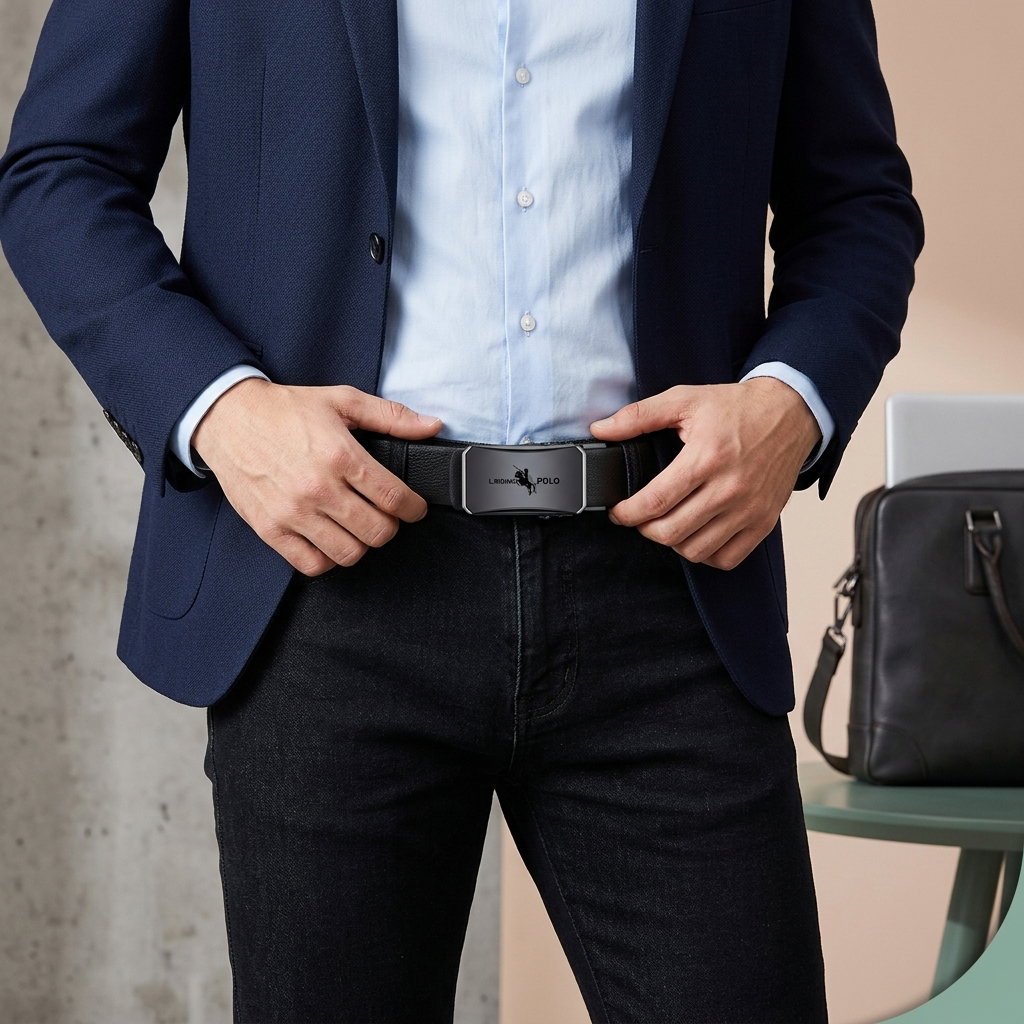 Genuine leather men's belt fashionable business luxury men's belt, trendy jeans versatile belt for men_6