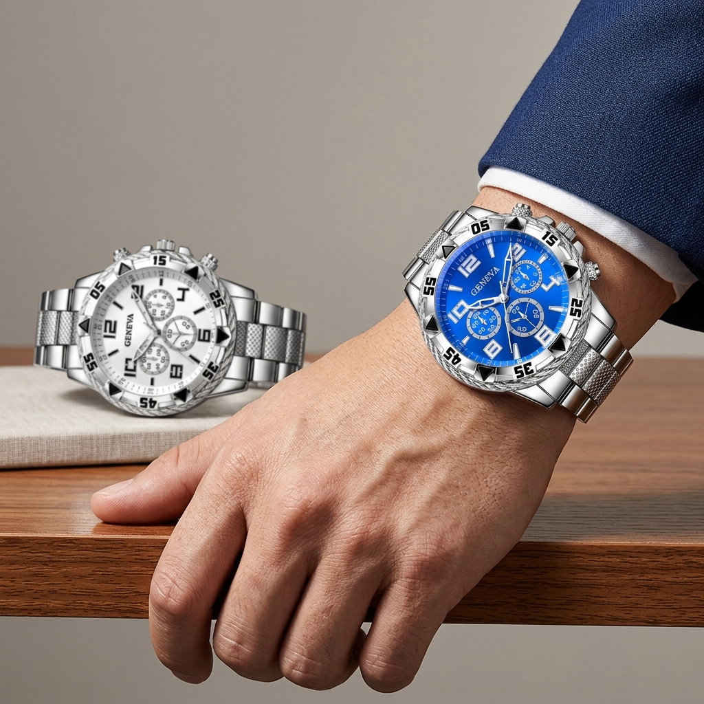 Geneva men's quartz fashion watch_2