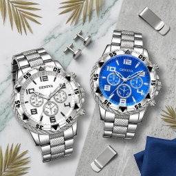 Geneva men's quartz fashion watch