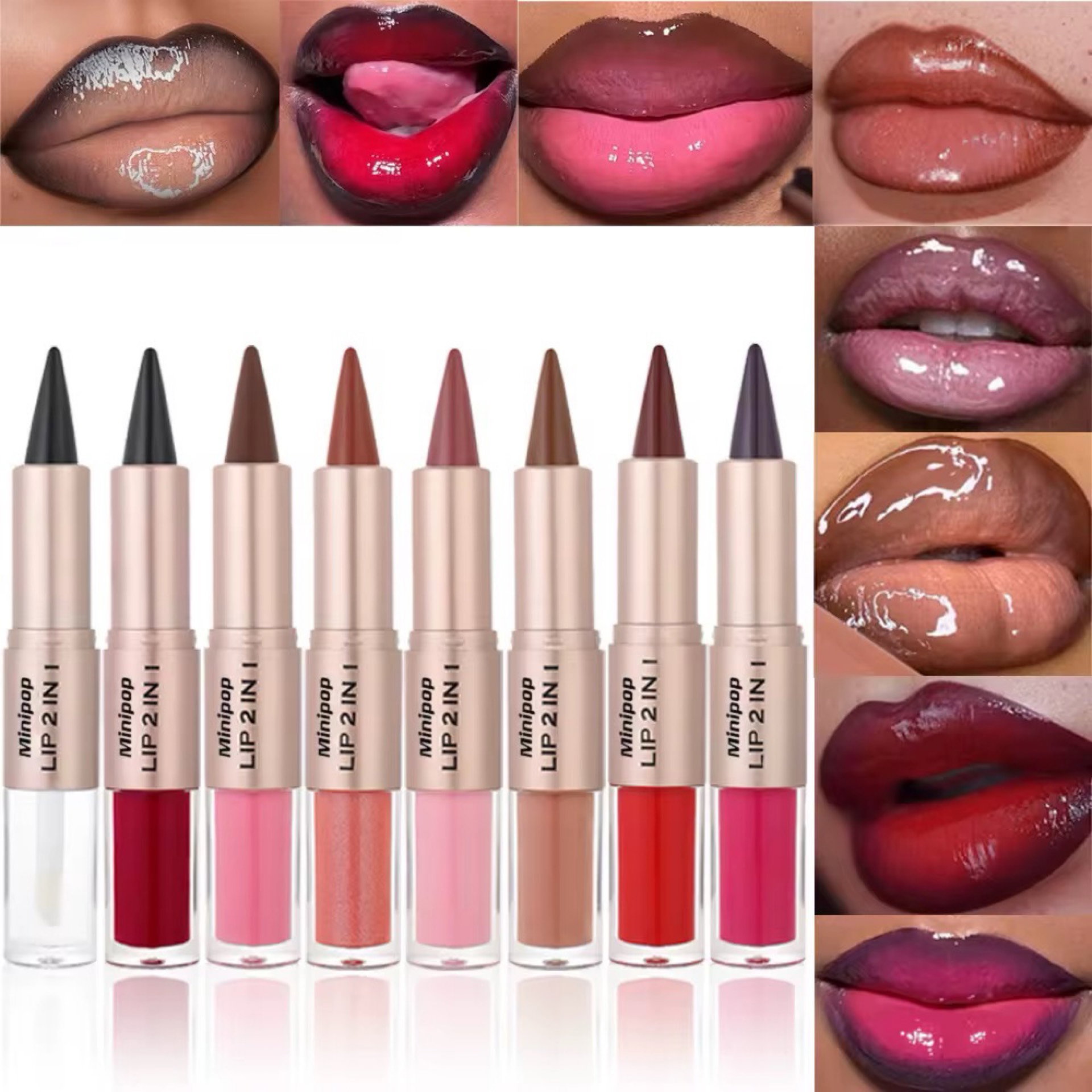 2en1 crayon+gloss lèvres ombrées