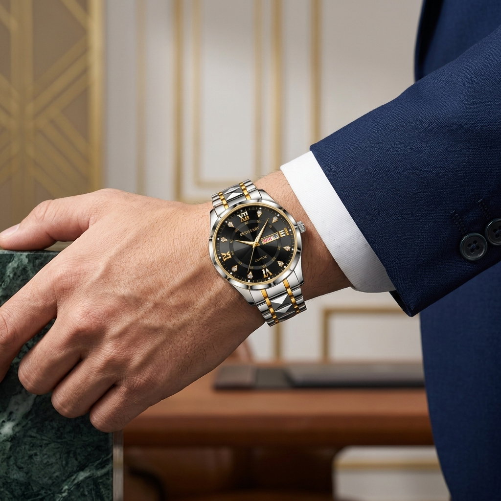 Quartz OURSTART Brand Luxury Man's Watch._4