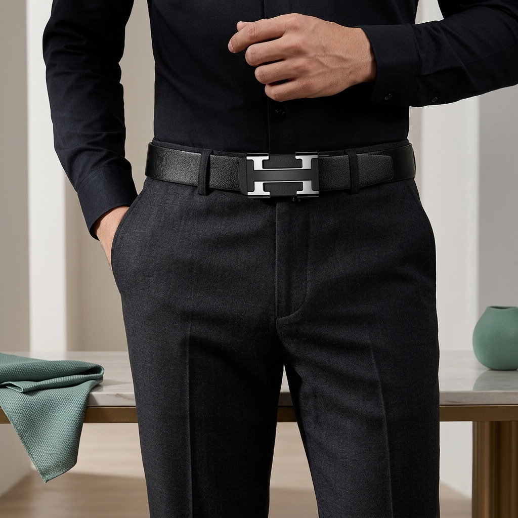 New Product Belt MEN'S High Quality Toothless Automatic Buckle Casual Men Belt MEN'S Business Fashion Belt_2