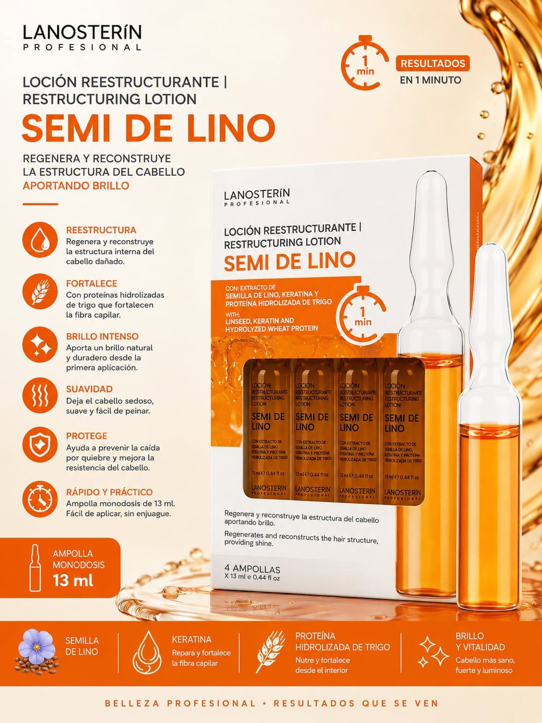 Ampollas semi de Lino 4 uds