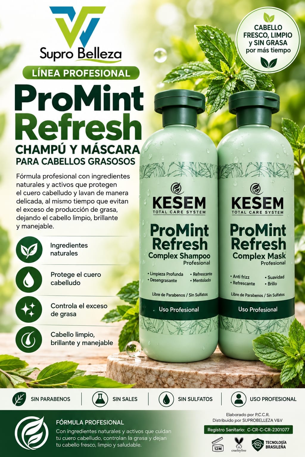 Pro Mint Refresh Shampoo y mask