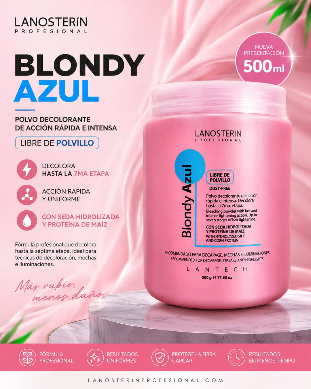 Blondy azul polvo Decolorante