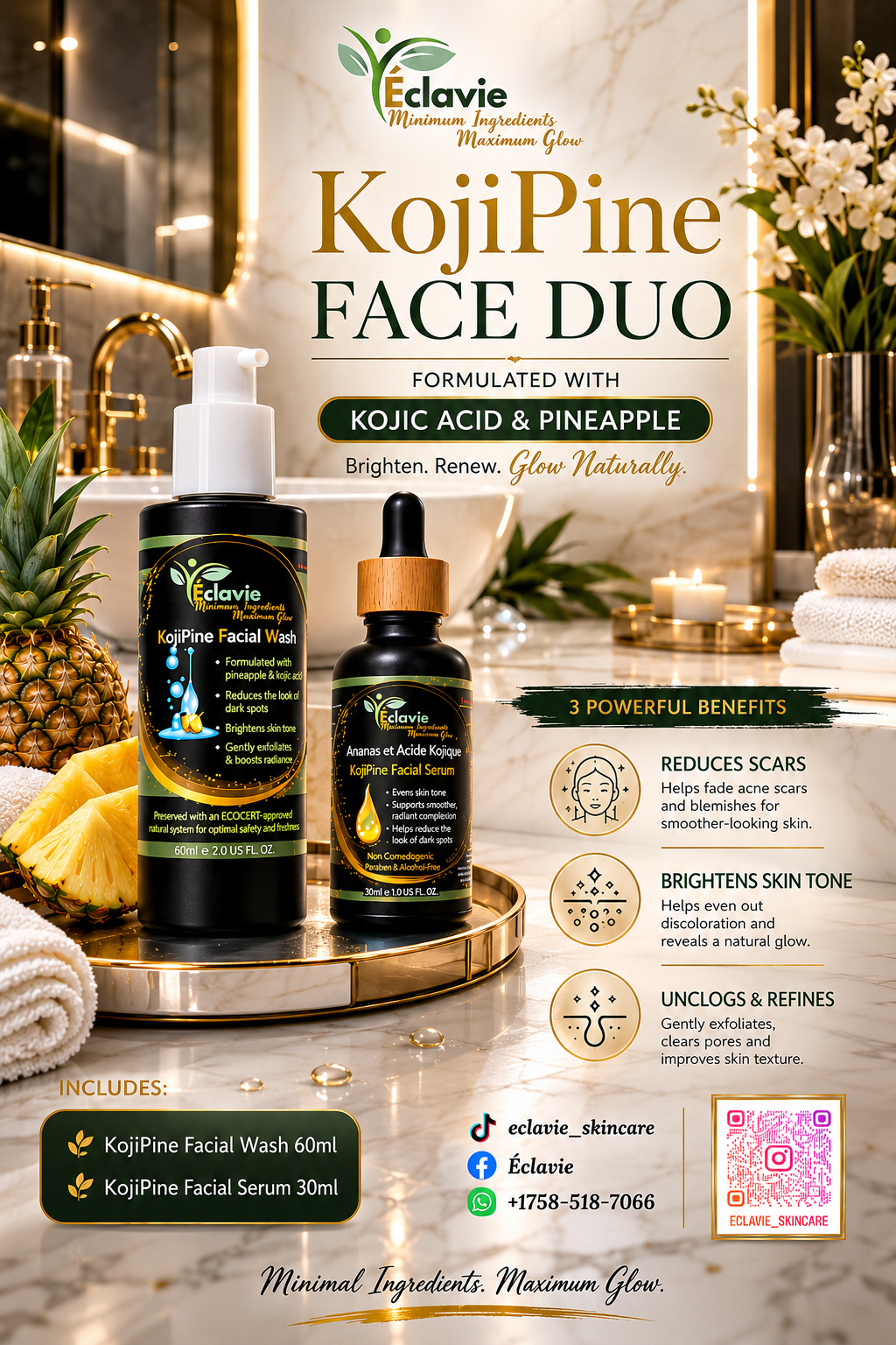 KojiPine Face Duo (Face Wash & Serum)