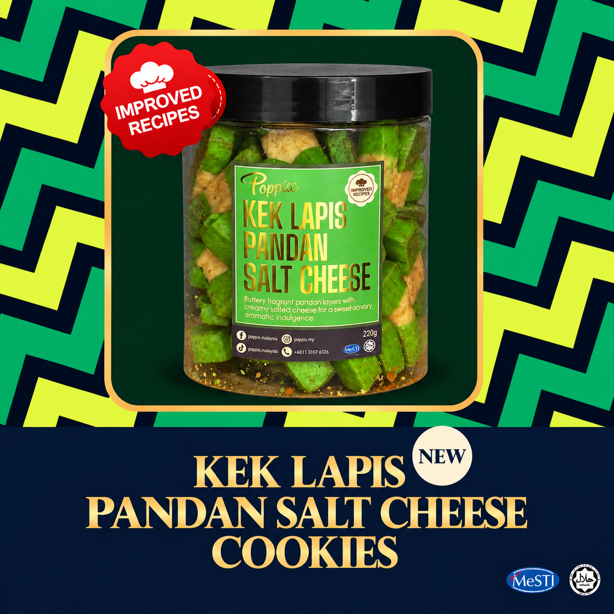 R  Bucket Kek Lapis Pandan Cheese Cookies