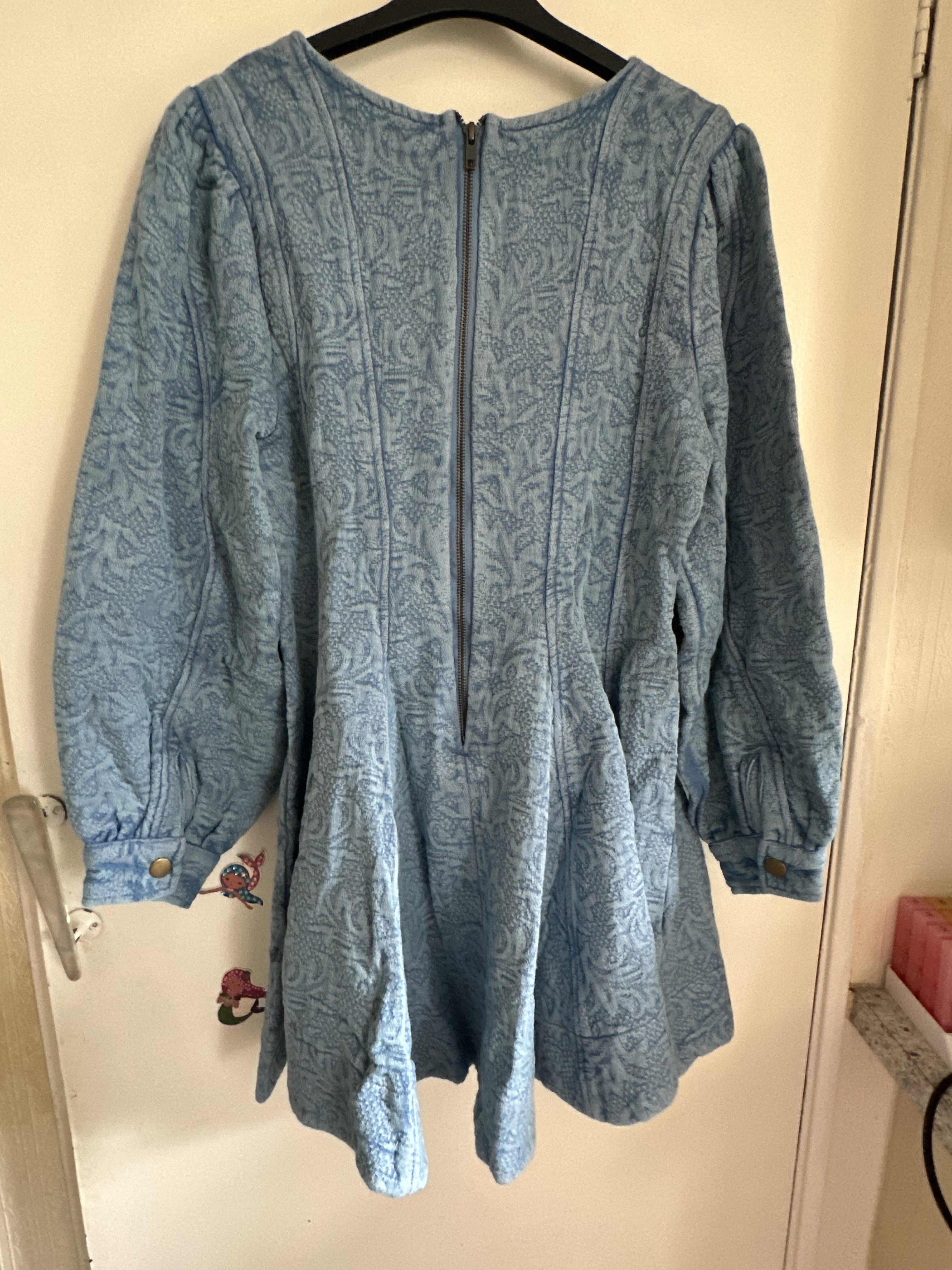 Anthropologie Pilcro Long-Sleeved Textured Mini Fit & Flare Dress_8