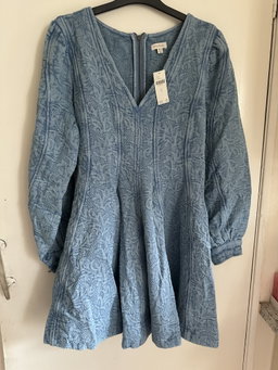 Anthropologie Pilcro Long-Sleeved Textured Mini Fit & Flare Dress