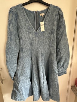 Anthropologie Pilcro Long-Sleeved Textured Mini Fit & Flare Dress