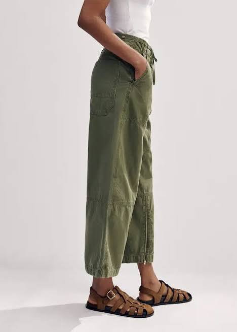 ME+EM Khaki Convertible Crop Trousers _1