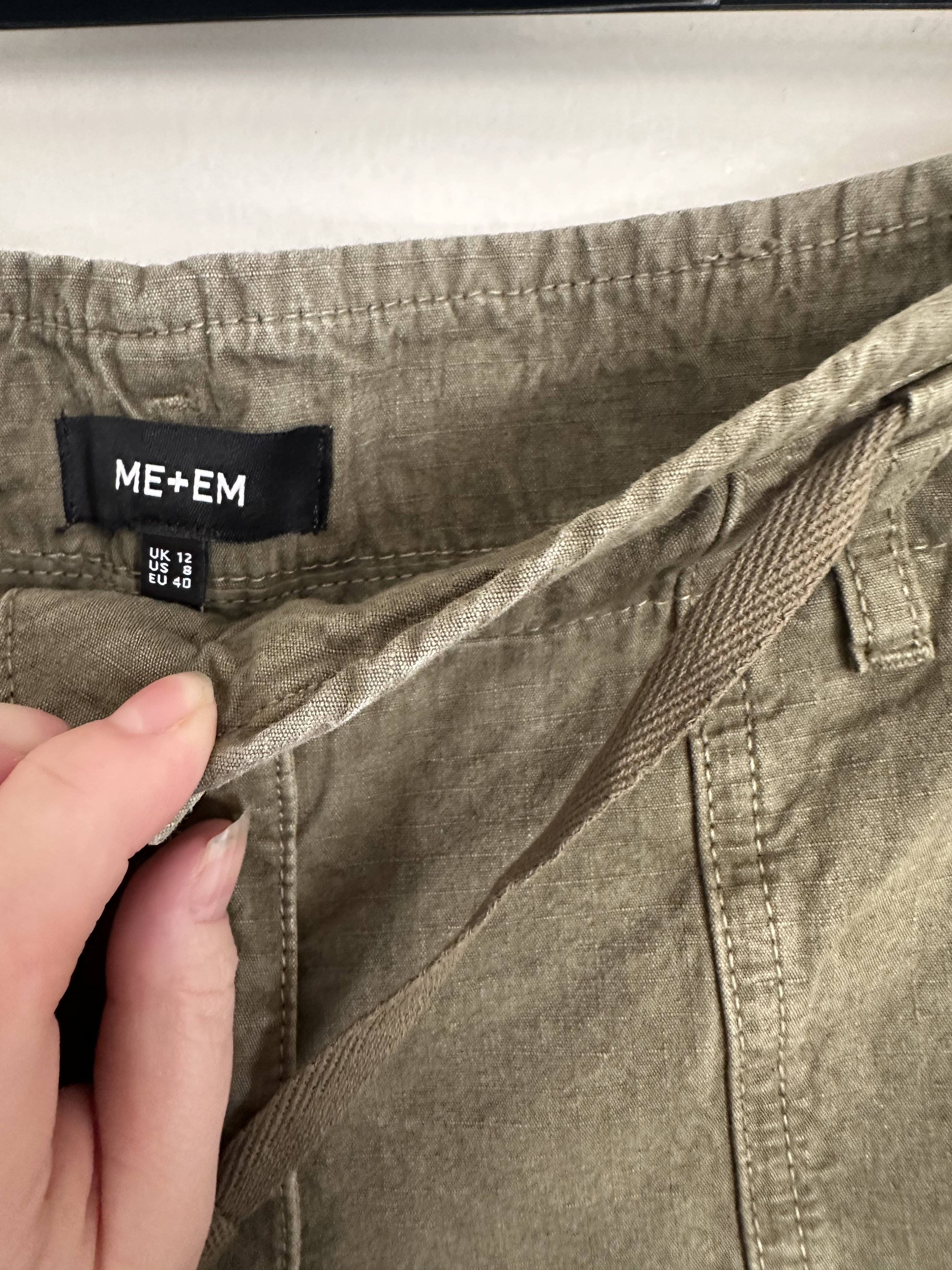 ME+EM Khaki Convertible Crop Trousers _4