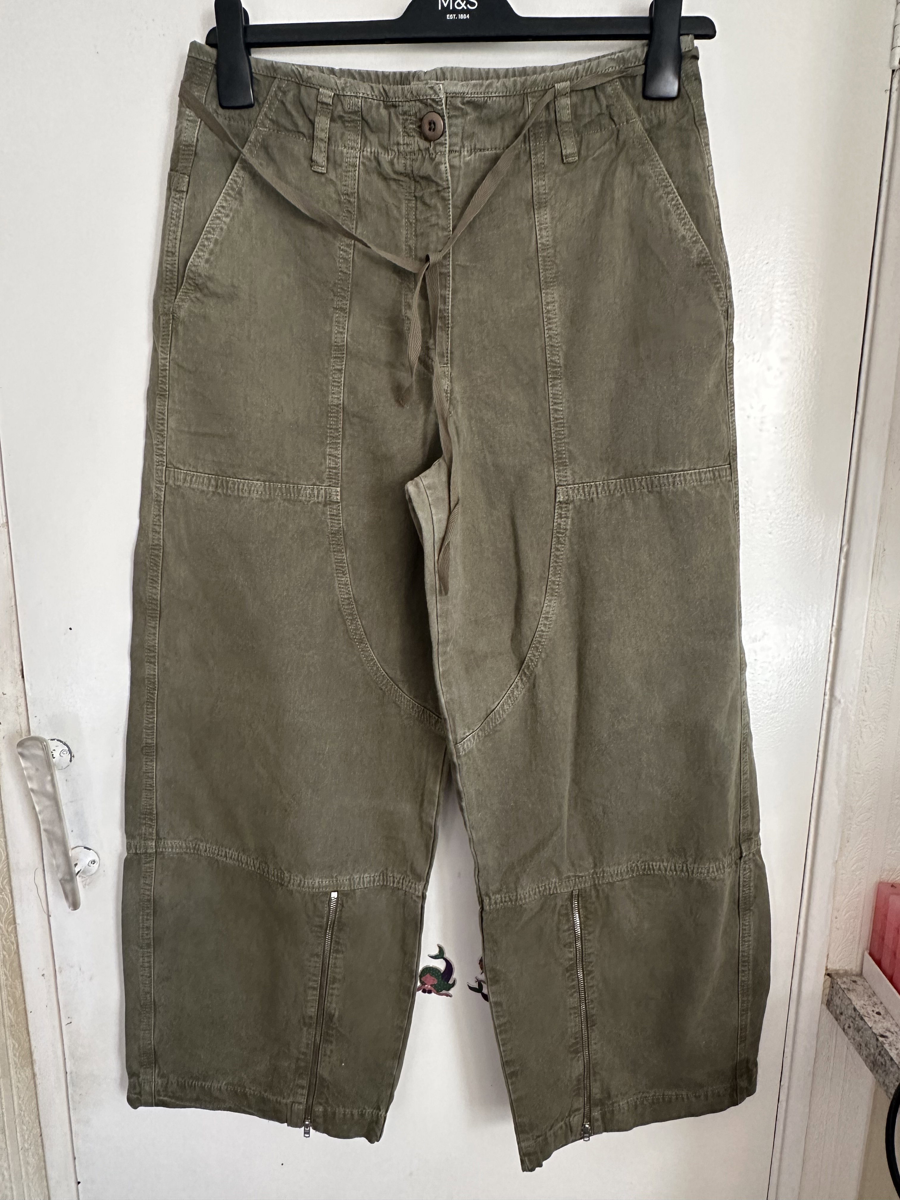 ME+EM Khaki Convertible Crop Trousers _3