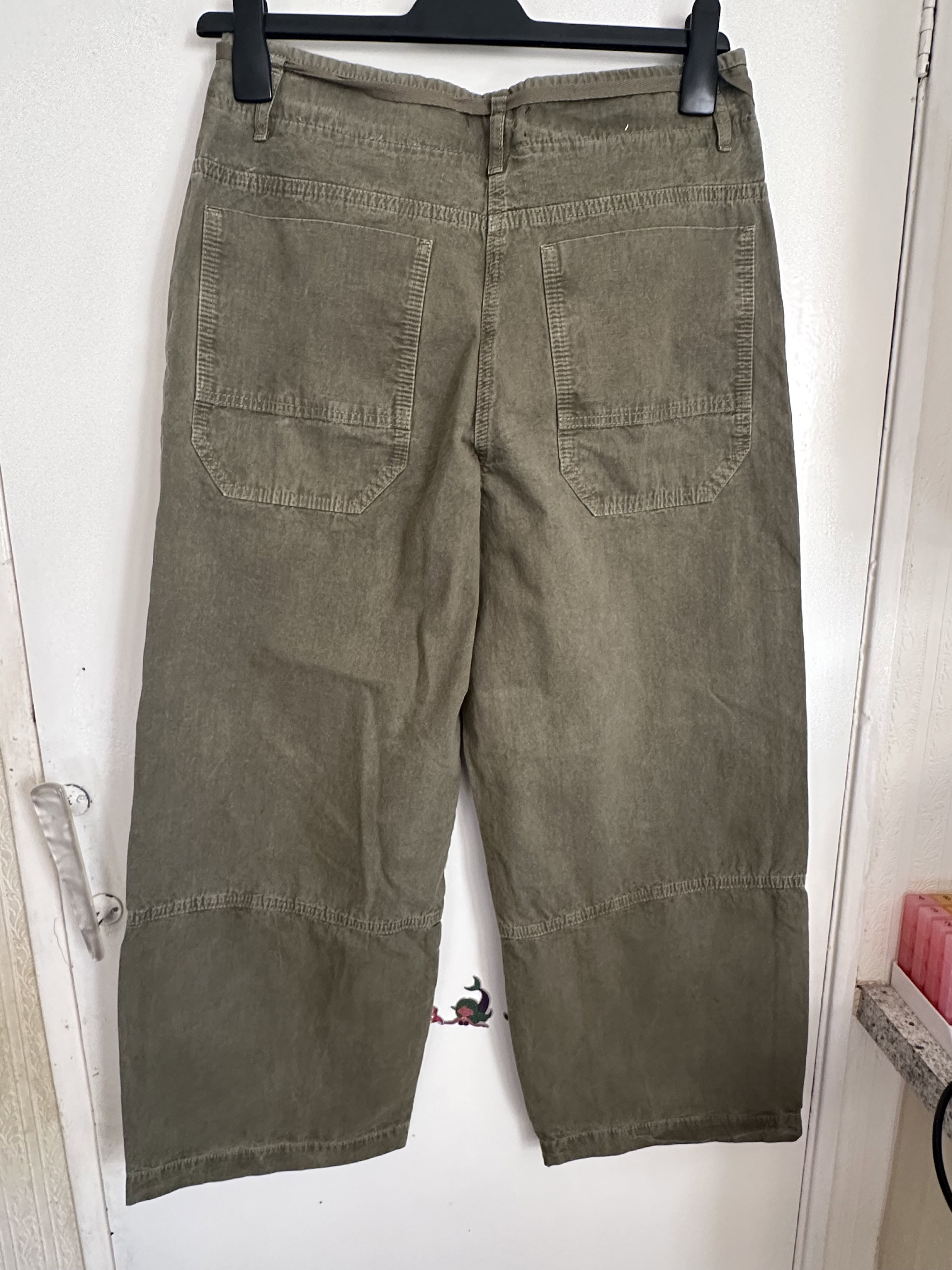 ME+EM Khaki Convertible Crop Trousers _5