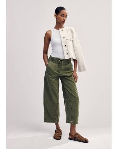 ME+EM Khaki Convertible Crop Trousers 