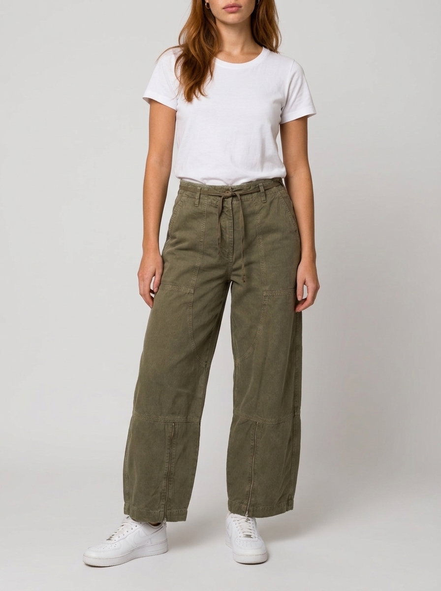 ME+EM Khaki Convertible Crop Trousers _7