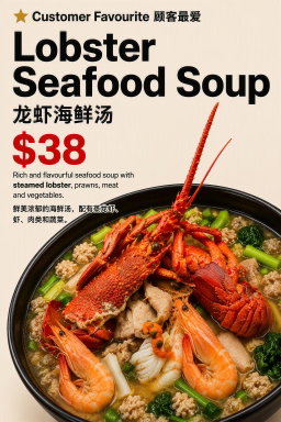 Live Lobster Seafood Soup
