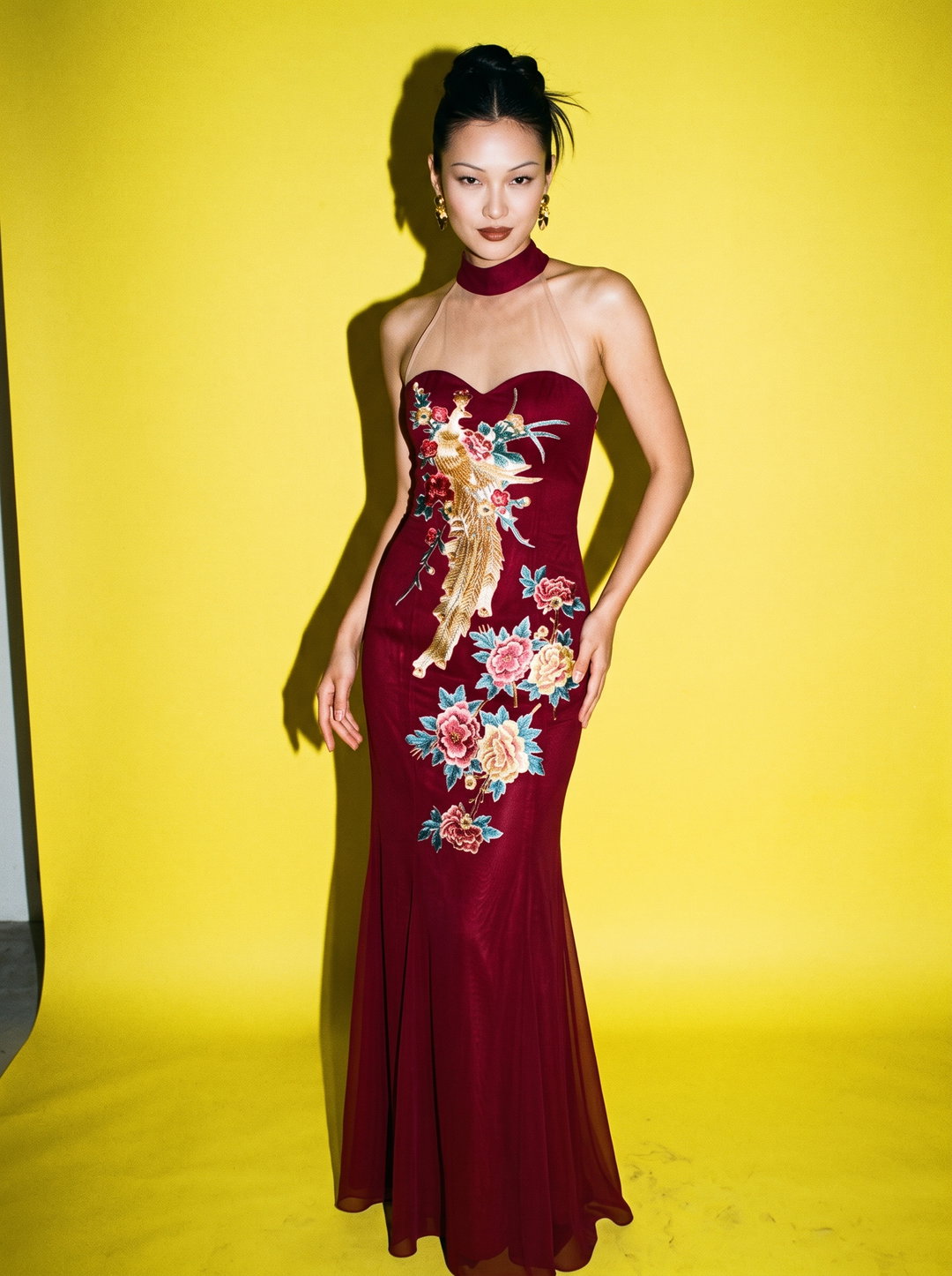 Burgundy Cheongsam 