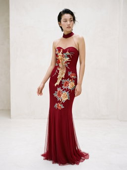 Burgundy Cheongsam 