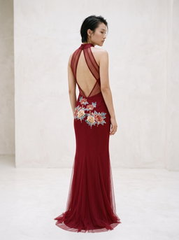 Burgundy Cheongsam 
