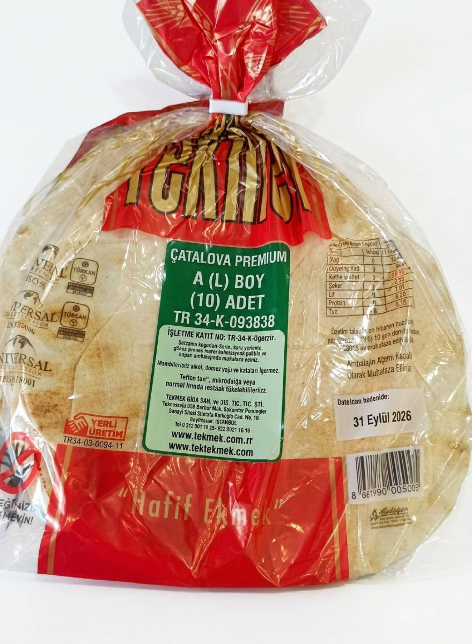 Kepekli Pita Ekmeği 300gr خبزسوري اسمر_0