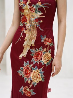 Burgundy Cheongsam 