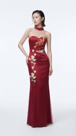Burgundy Cheongsam 