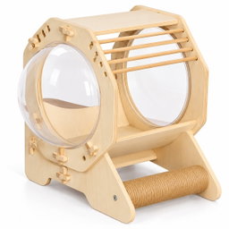WOODEN HAMSTER EXERCISE WHEEL & PLAY HOUSE