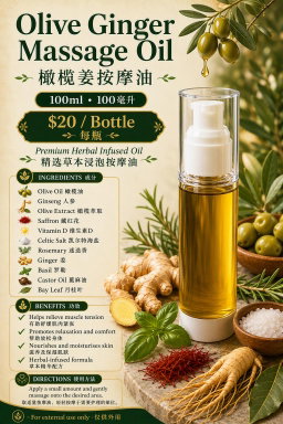 Olive Ginger Massage Oil 100ml