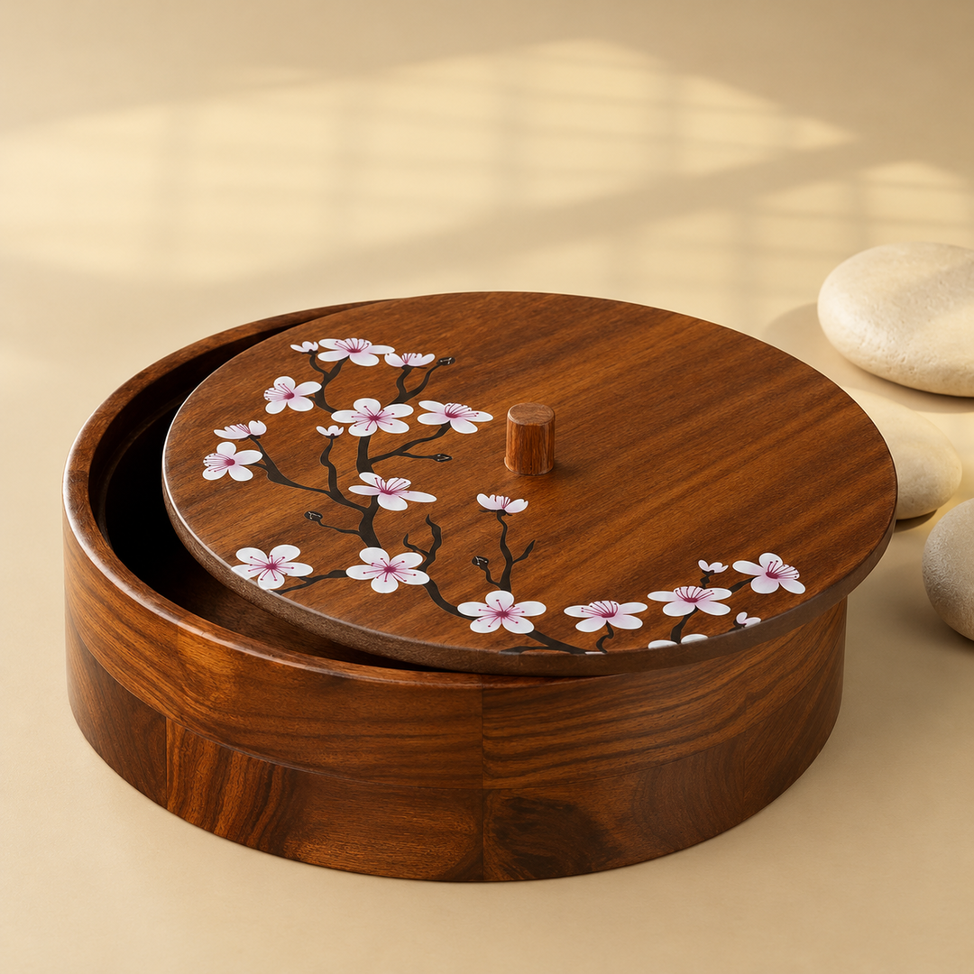 Floral Wooden Storage Box