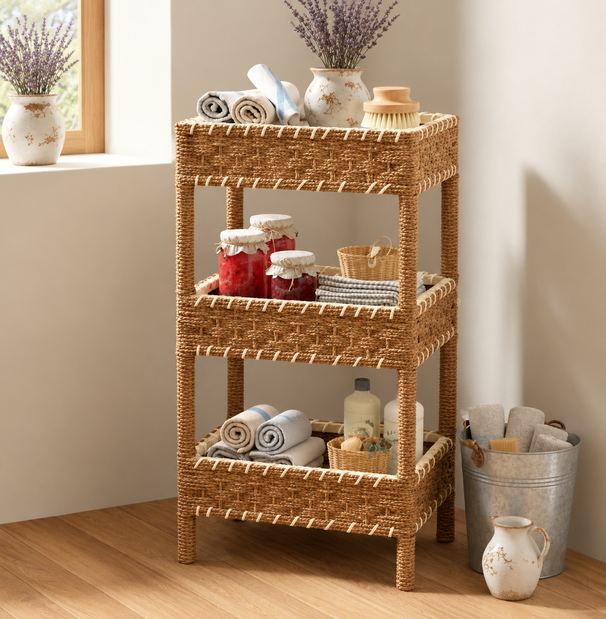 RusticWeave 3-Tier Storage Rack_0