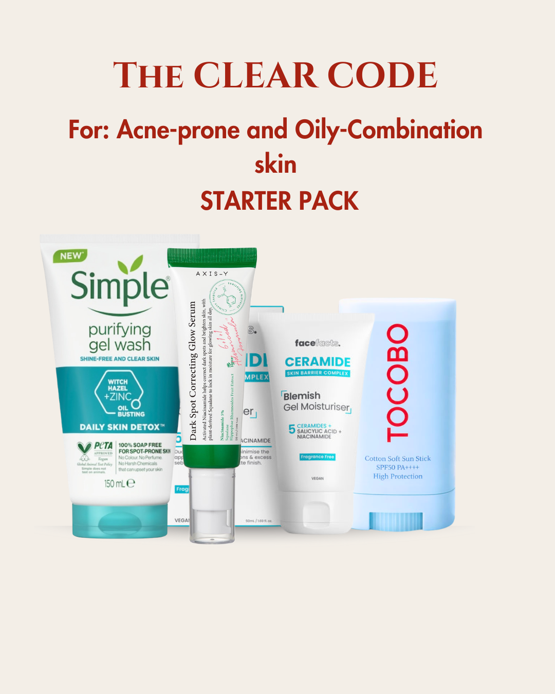 THE CLEAR CODE (Oily-combination ACNE-PRONE SKIN)