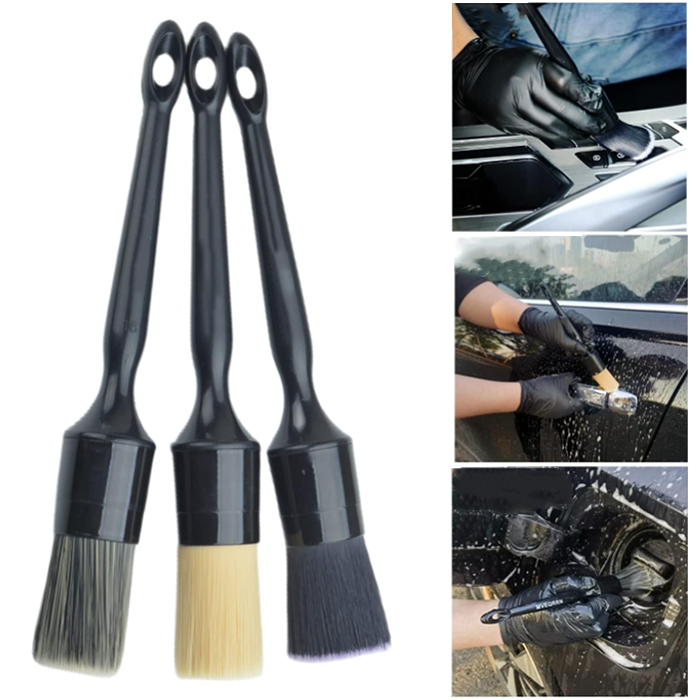 Ensemble de 3 brosses (entretien extérieur & intérieur de voiture)