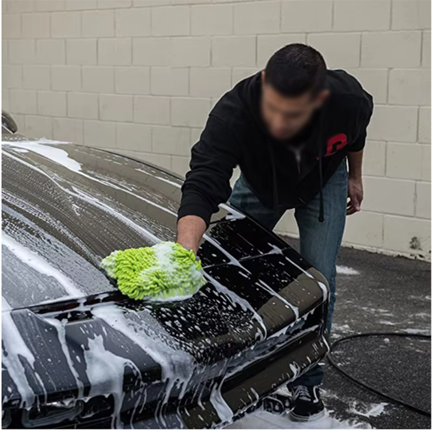 Gant de lavage de voiture en microfibre chenille_1